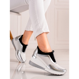 VINCEZA openwork sneakers white silver 2 VINCEZA openwork sneakers white silver 2