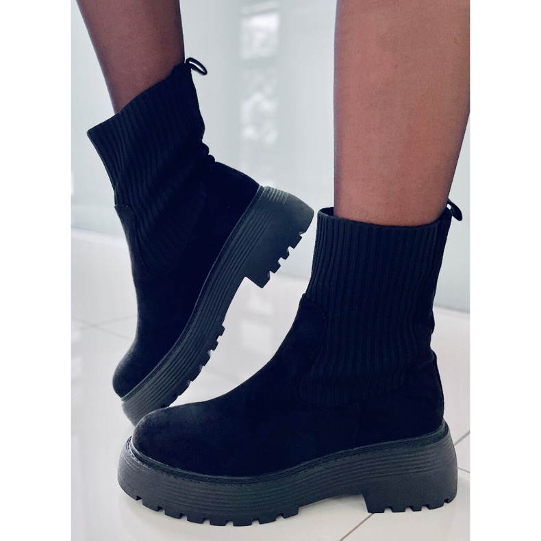 PA1 Winters Black elastic ankle boots 1