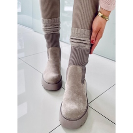 PA1 Winters Khaki elasticated ankle boots grey 1