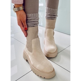 PA1 Winters Beige elastic ankle boots 1