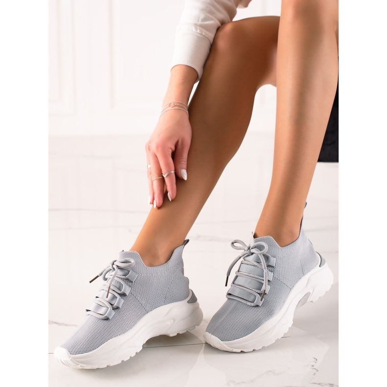TRENDI Tied Sneakers On The Platform grey 2