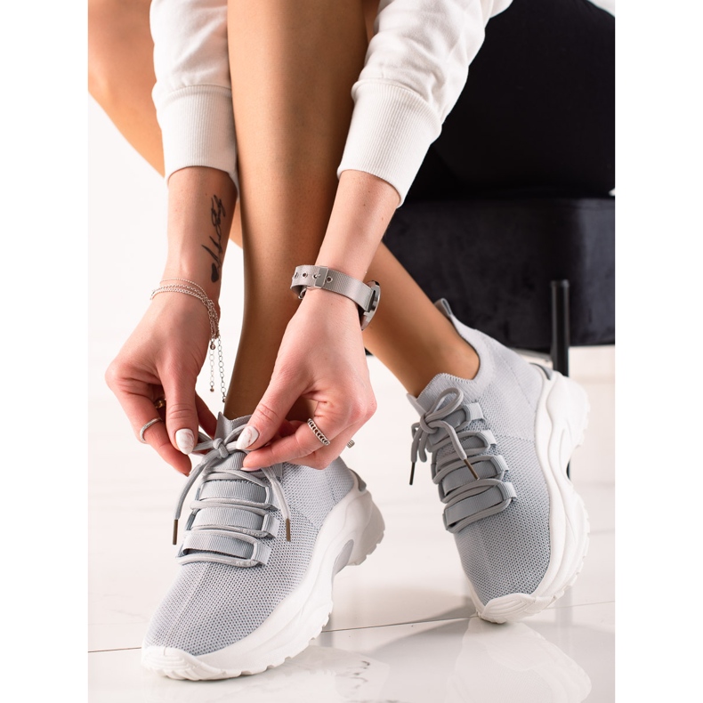 TRENDI Tied Sneakers On The Platform grey 1