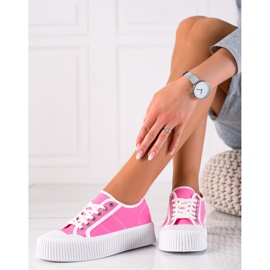 SHELOVET Sneakers On A Wide Platform pink 1