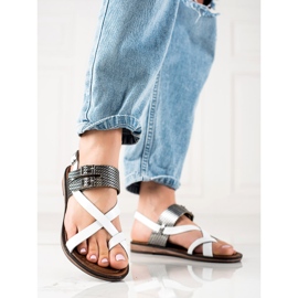W. Potocki Stylish Leather Sandals white 1
