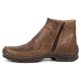 Olivier Men's winter leather boots 354MP dark brown 1