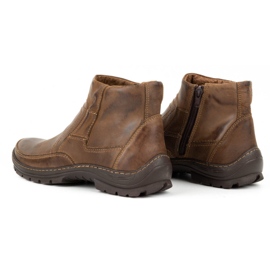 Olivier Men's winter leather boots 354MP dark brown 4