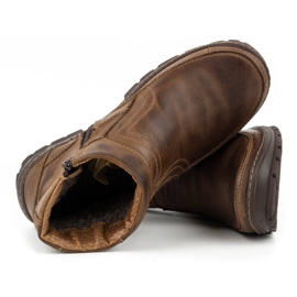 Olivier Men's winter leather boots 354MP dark brown 3