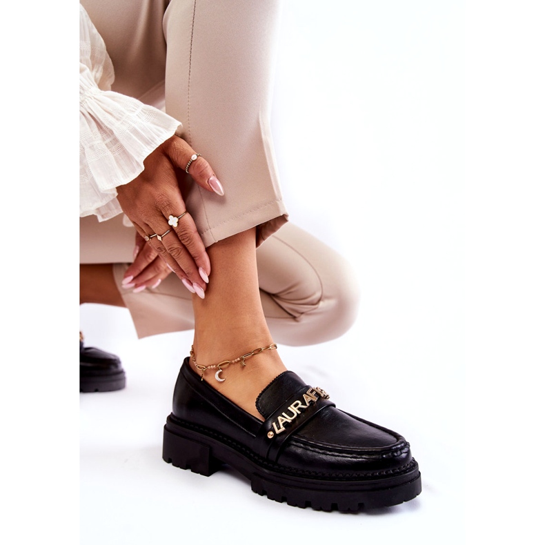 Leather Loafers Letters La.Fi 210001B-PU Black 5