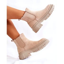PS1 Lorea Beige Suede Slip-On Boots 5