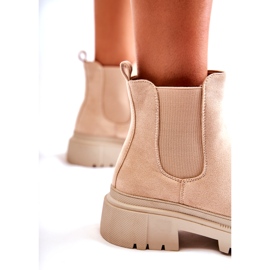 PS1 Lorea Beige Suede Slip-On Boots 6