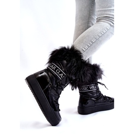 PM1 Women's Lace-up Snow Boots Black Santero 2