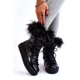 PM1 Women's Lace-up Snow Boots Black Santero 3