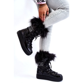 PM1 Women's Lace-up Snow Boots Black Santero 4