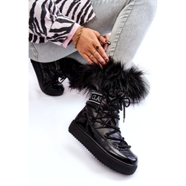 PM1 Women's Lace-up Snow Boots Black Santero 5