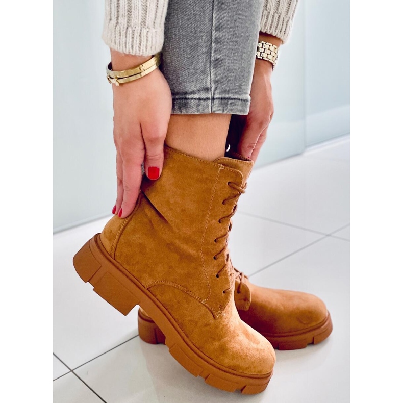 PA1 Zoe Camel lace-up workers beige 2