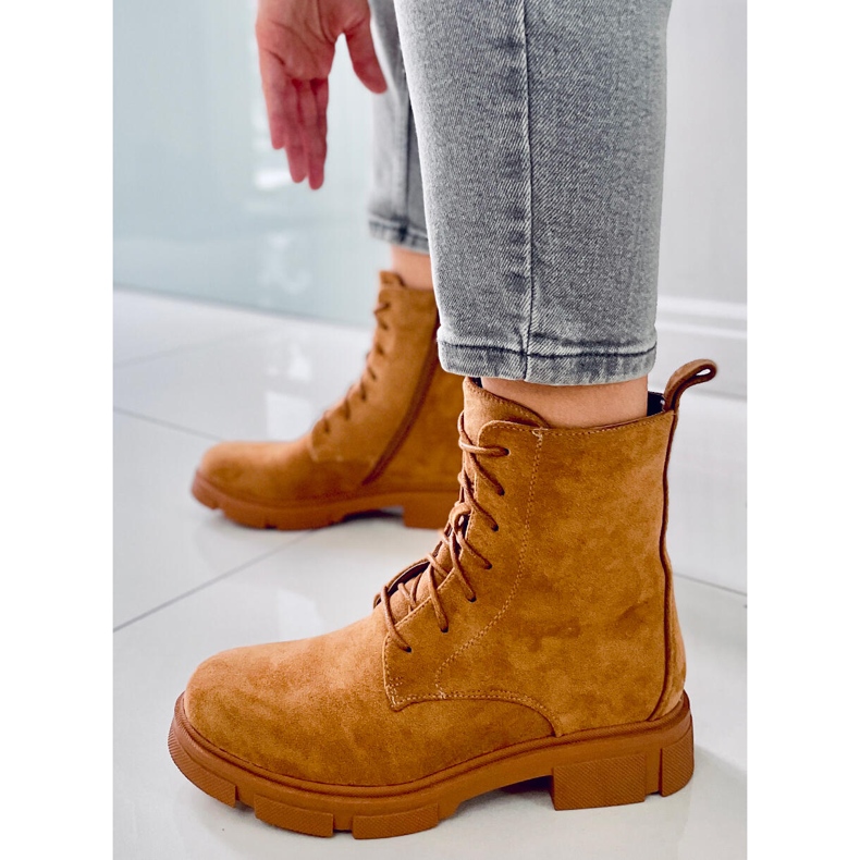 PA1 Zoe Camel lace-up workers beige 1