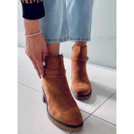 BM Aretha Camel wide heel boots brown 1