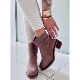 BM Aretha Khaki wide heel boots beige 1