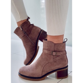 BM Aretha Khaki wide heel boots beige 2