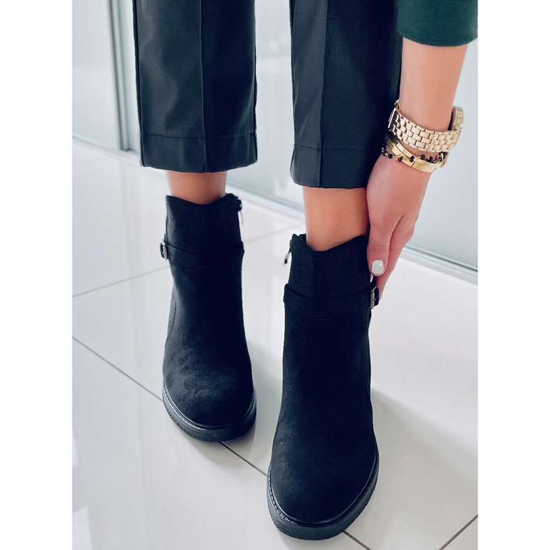 BM Aretha Black wide heel boots 2