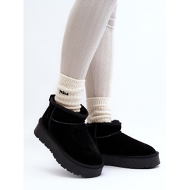 Fashionable Suede Low Snow Boots Black Nucca 2