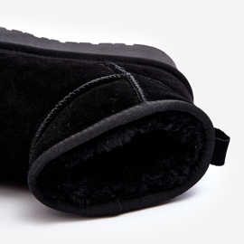Fashionable Suede Low Snow Boots Black Nucca 1