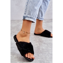 Women's Flat Heels With Fur Black Lussie 2