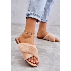 PA1 Women's Flat Heels With Nude Lussie Fur beige 2