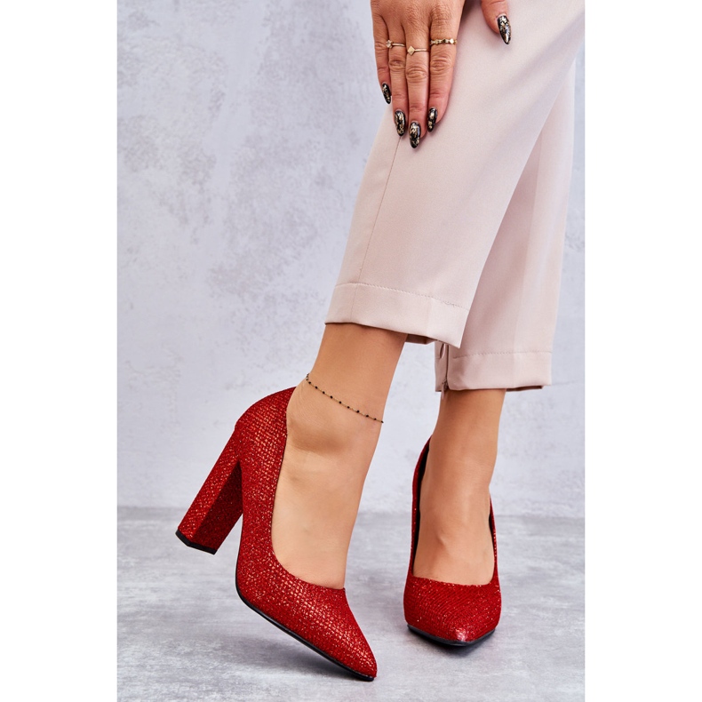 Shiny Pumps On Red Elmira Heel 1