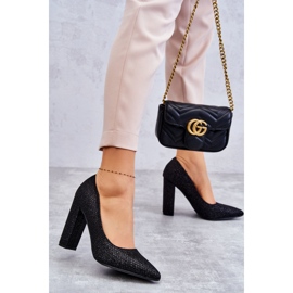 Shiny Pumps On A Heel Black Elmira 2