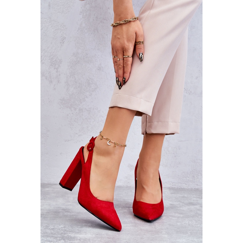 PA1 Red Alanza High Heels Pointed Toe Pumps 1