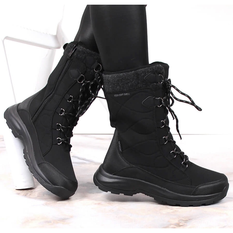 Women's waterproof snow boots insulated black DK 1 Women's waterproof snow boots insulated black DK 1