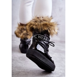 FM1 Women's Lace-up Snow Boots Black Santero 2 FM1 Women's Lace-up Snow Boots Black Santero 2