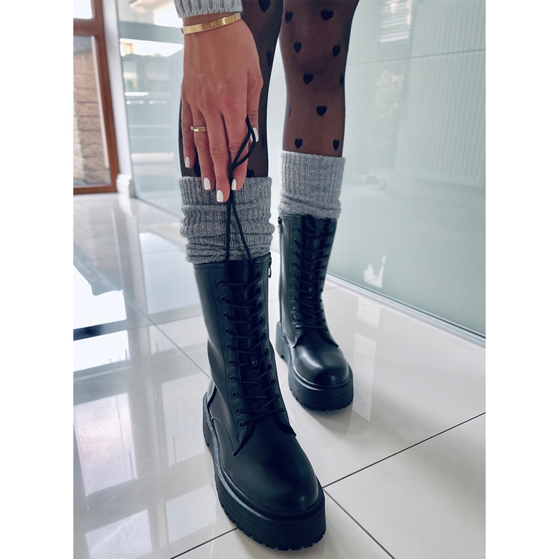 BM Lace-up boots on a high Rage Black sole 2