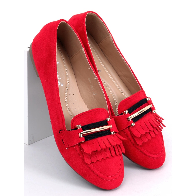 Red Women's loafers 88-381 Red 1