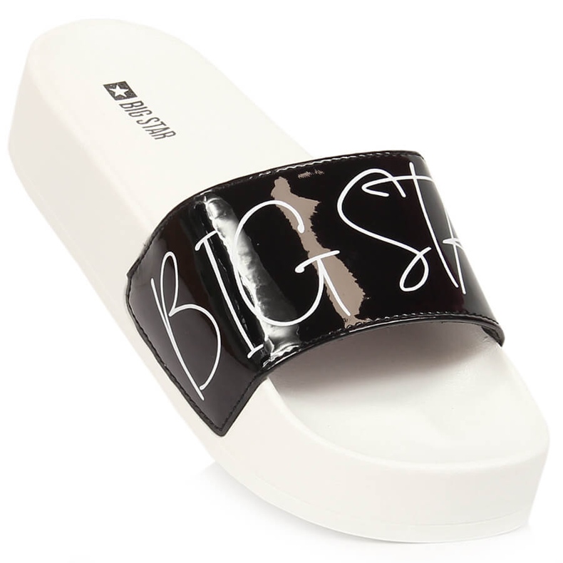 Women's black lacquered slippers on the Big Star platform JJ274A276 1