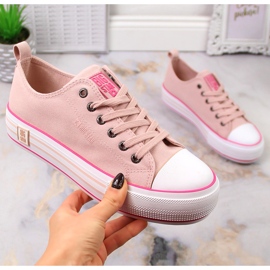 Women's sneakers on the platform powder pink Big Star LL274181 1 Women's sneakers on the platform powder pink Big Star LL274181 1