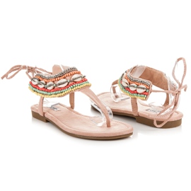 Vices Tied ethno sandals pink 1