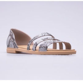 Crocs Tulum Open Flat Sandals W 206109-15W beige brown 1