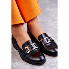 Vinceza Fashionable Leather Loafers Black Trine 3