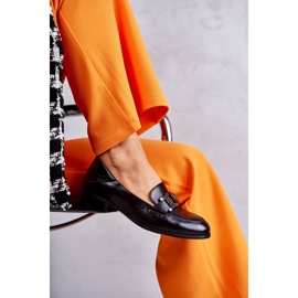 Vinceza Fashionable Leather Loafers Black Trine 4