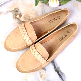 Potocki WOL64B beige lords moccasins with a decorative belt 1