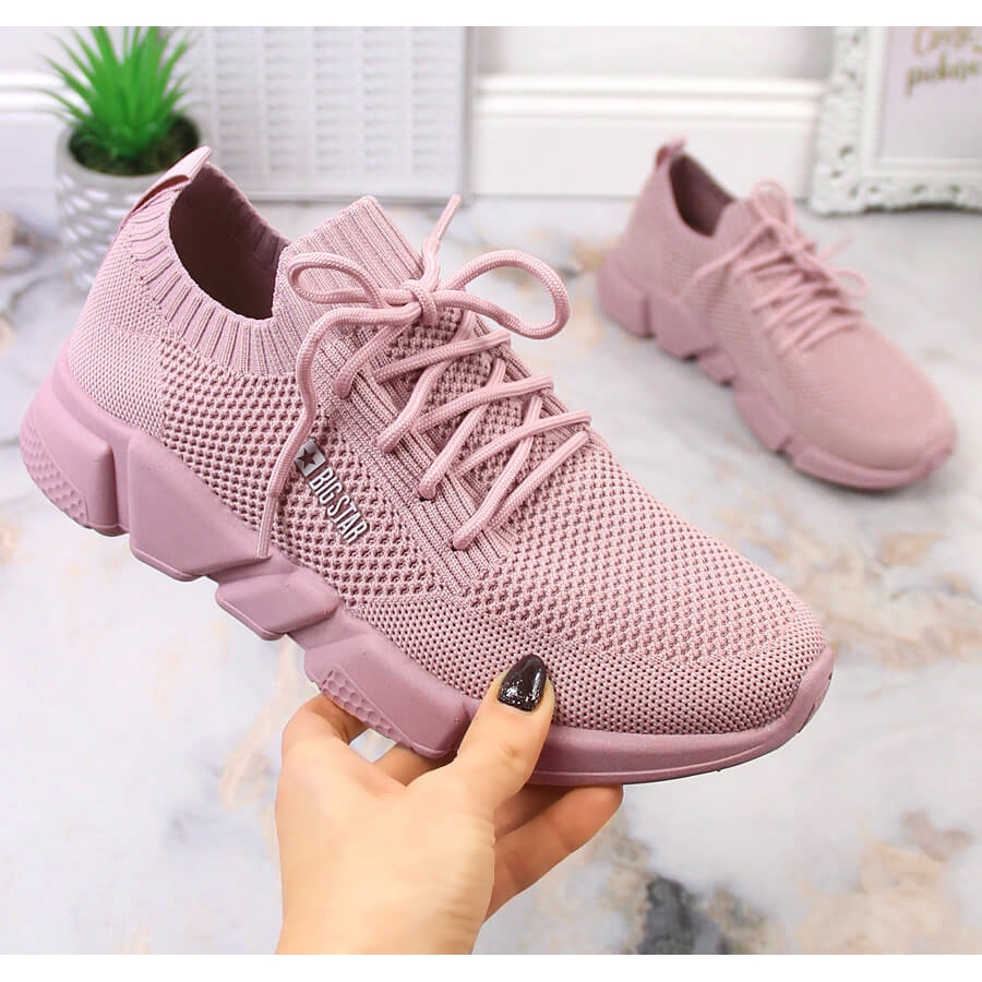 Women s comfortable sports shoes powder pink Big Star JJ274266