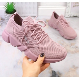 Women's comfortable sports shoes powder pink Big Star JJ274266 1