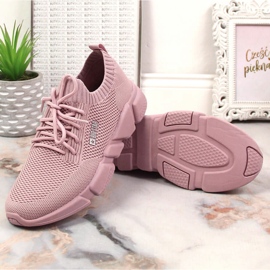 Women's comfortable sports shoes powder pink Big Star JJ274266 3