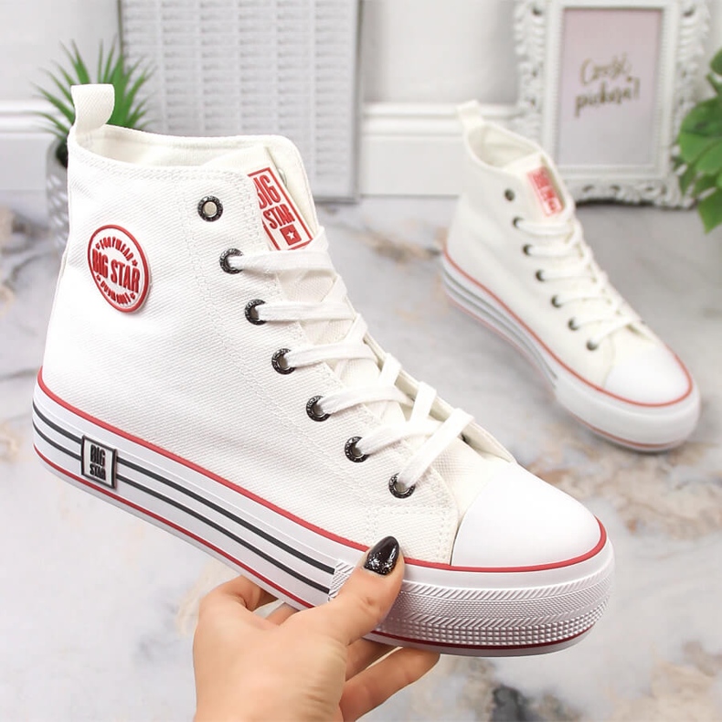 Women's high-top sneakers on the platform white Big Star LL274185 1