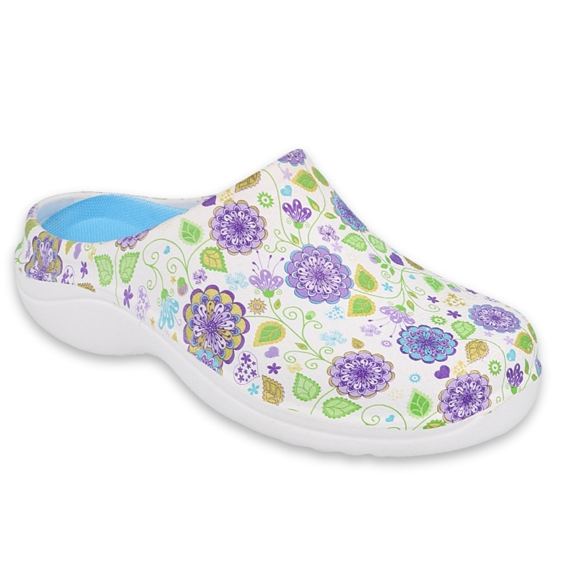 Befado women's shoes - flower 3 white / purple 154D103 violet 1