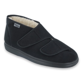 Befado warm women's slippers with Velcro 986D011 black 1