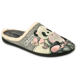 Inblu women's slippers 155D209 gray with a teddy bear grey 1