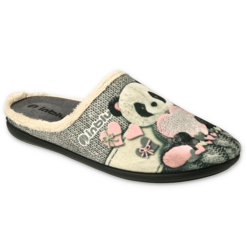Inblu women's slippers 155D209 gray with a teddy bear grey 1